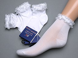 Pique kid's socks with lace top