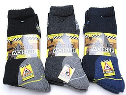 Cotton worksocks in black, grey, and navy