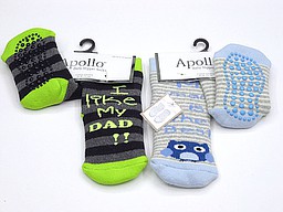 Terry cushioned anti slip baby socks