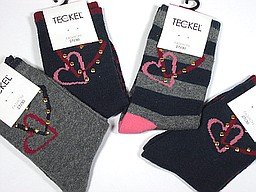 Baby socks with big hearts and studs