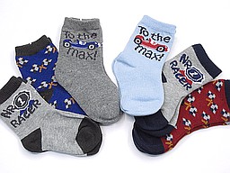 Socks for babies with race cars