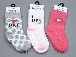 Teckel baby socks with 'i love you' text