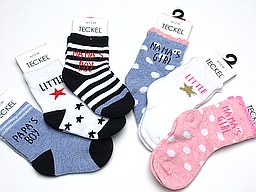 Baby socks with mama/papa/star print