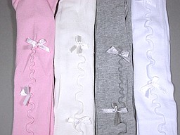 Baby tights with bows in light colors