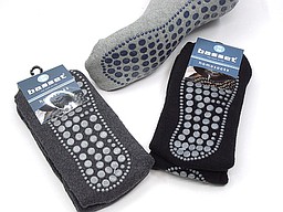Homesock with anti slip in grey and black