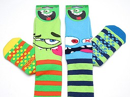 Antislip socks for kids with terry and faces