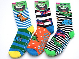 Kid's antislip socks with dino patterns