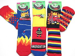 Kids's home socks antislip with firefighter prints Kids's home socks antislip with firefighter prints