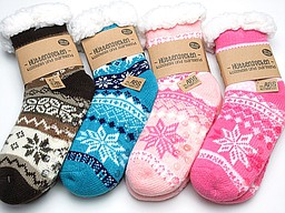 Terry cushioned kid's home socks nordic in various colors