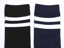 Black and navy kid's knee highs with stripes