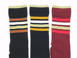 kid's knee highs from Yellow moon with rib and colored stripes