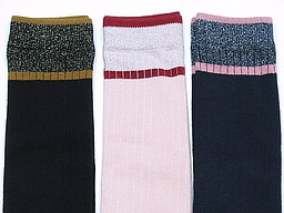 Cotton children's kneehighs with glitter cuff Cotton children's kneehighs with glitter cuff