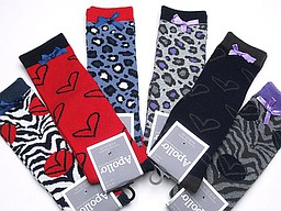 Kids kneehighs with animal prints and hearts