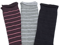 Kneehighs with thin lurex stripes