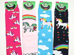 Kid's kneehighs with various unicorn patterns Kid's kneehighs with various unicorn patterns