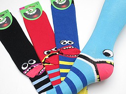 Kid's knee highs with face on the heel Kid's knee highs with face on the heel