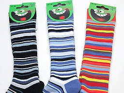 Striped kid's kneehigh with full terry cushion Striped kid's kneehigh with full terry cushion