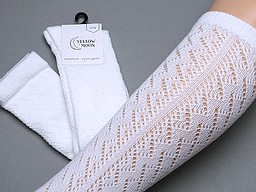 White ajour kneehighs for kids