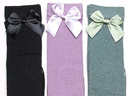 Kid's knee high with lurex and big bow Kid's knee high with lurex and big bow