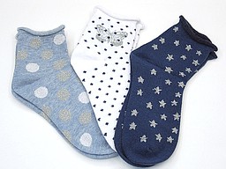 Short socks for kids with lurex dots and stars Short socks for kids with lurex dots and stars