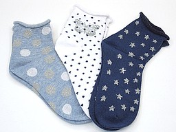 Short socks with lurex dots and stars 