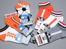 Children's sneaker socks soccer or holland text