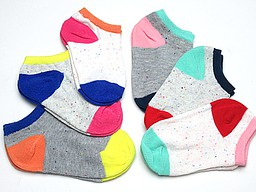 Sneakersocks for kids with a colored heel and toe Sneakersocks for kids with a colored heel and toe