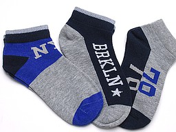 Seamless sneaker socks for kids ny city in grey/blue