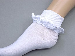 Kid's socks with turn over top and lace Kid's socks with turn over top and lace