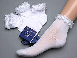 Pique kid's socks with lace top Pique kid's socks with lace top