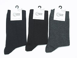 Somewhat thicker socks in navy, black, and grey