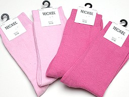 Pink and dark pink Teckel socks for kids with flat seam