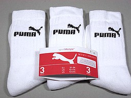 Puma sports socks for kids in white