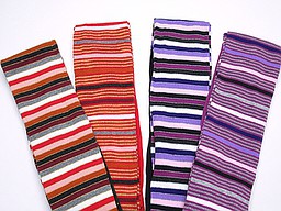 Striped tights in dark red and purple