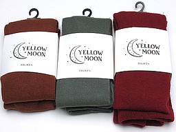 Hazelnut, khaki, and bordeaux red tights for kids from Yellow moon