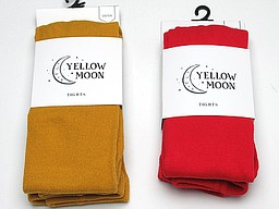 Yellow moon plain tights in ochre yellow and red