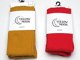 Yellow moon plain tights in ochre yellow and red Yellow moon plain tights in ochre yellow and red