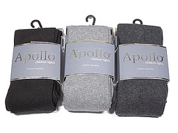 Plain kids tights in black, grey, and antracite
