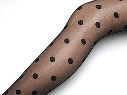 Black pantyhoses with big dots all over