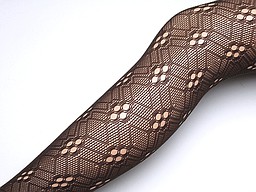 Patterned pantyhose with open knitted squares all over