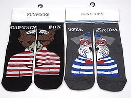 Fun socks with animals in black and grey