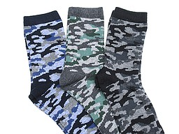 Seamless socks for kids with camouflage print