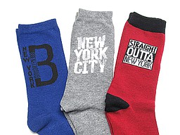 Socks for kids with texts about new york