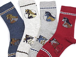 Socks for kids with horses and flat seam