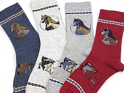 Socks for kids with horses and flat seam Socks for kids with horses and flat seam