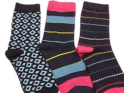 Kids socks with squares and stripes