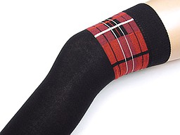 Black over the knee with checked cuff Black over the knee with checked cuff