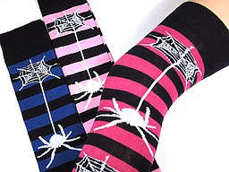 Overknees with stripes and spiders Overknees with stripes and spiders