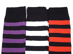 Overknee socks with wide stripes
