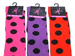 Colored over the knee socks with big dots